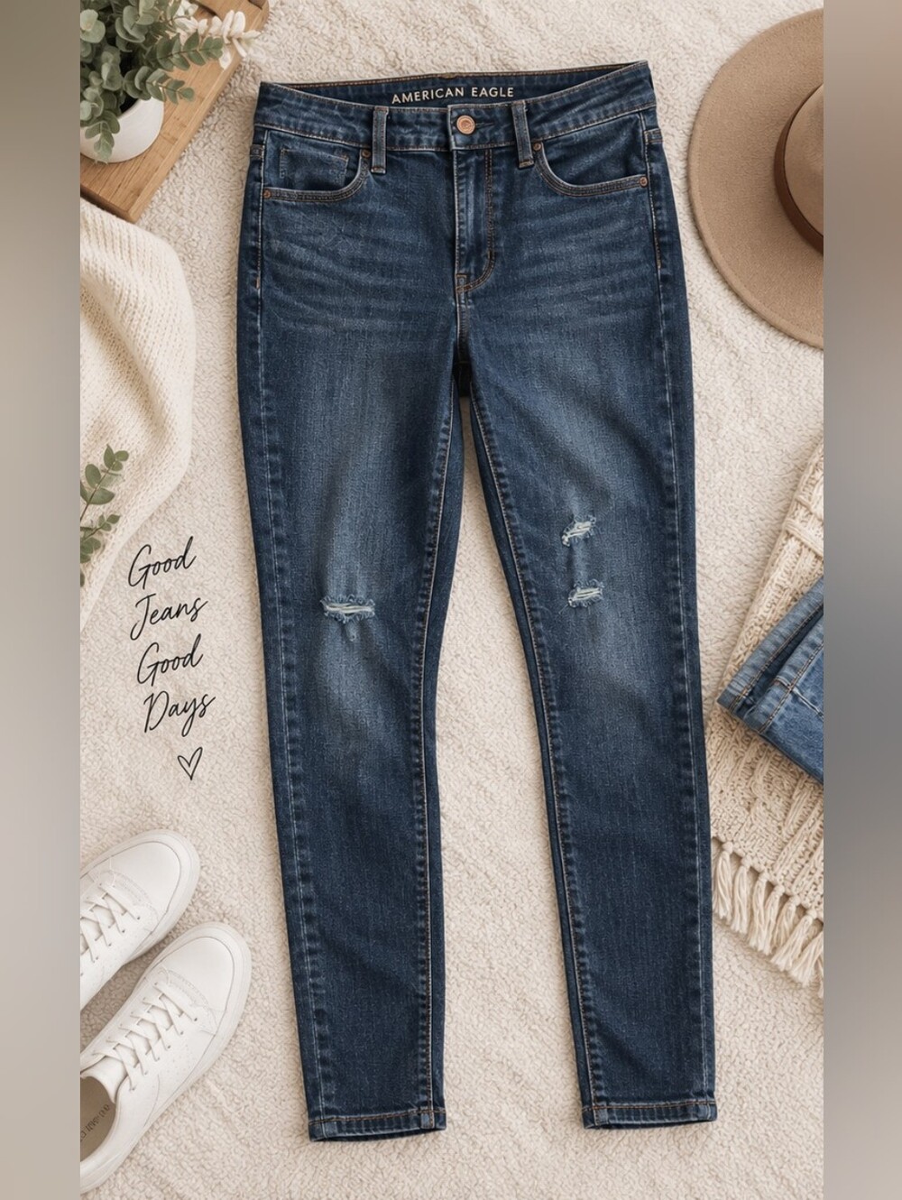 American Eagle Outfitters Dark Blue Skinny Jeans